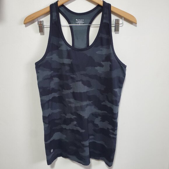 ATHLETA Speedlight Seamless Tank Top Racerback Fitted Gym Camo Women's Medium - Picture 2 of 10